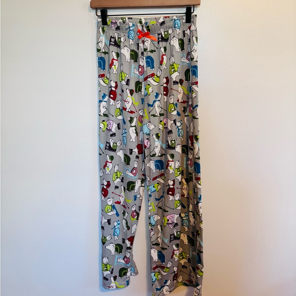 Amanda Blu winter polar bear pj bottoms with elastic waistband, size medium fits